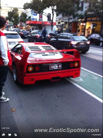 Ferrari F40 spotted in South Yarra ,Vic, Australia
