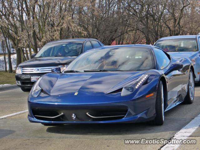 Ferrari 458 Italia spotted in Lake Forest, Illinois