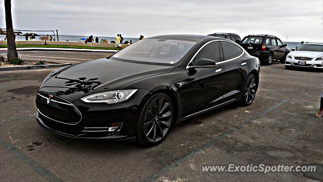 Tesla Model S spotted in Corona Del Mar, California