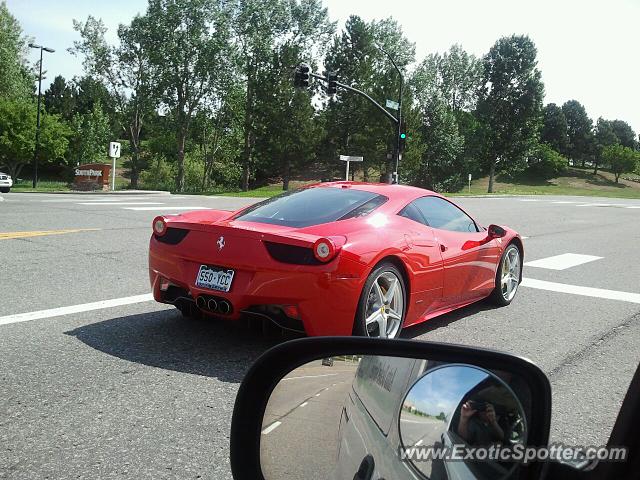 Ferrari 458 Italia spotted in Centennial, Colorado