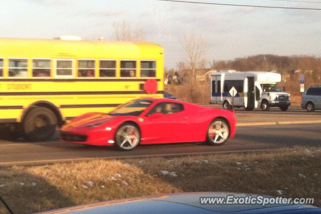 Ferrari 458 Italia spotted in Plymouth, Minnesota