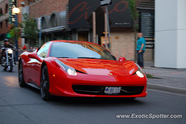 Ferrari 458 Italia spotted in Toronto Ontario, Canada