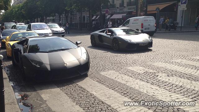 Lamborghini Aventador spotted in Paris, France