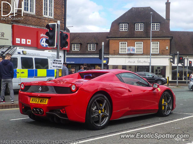 Ferrari 458 Italia spotted in Wilmslow, United Kingdom