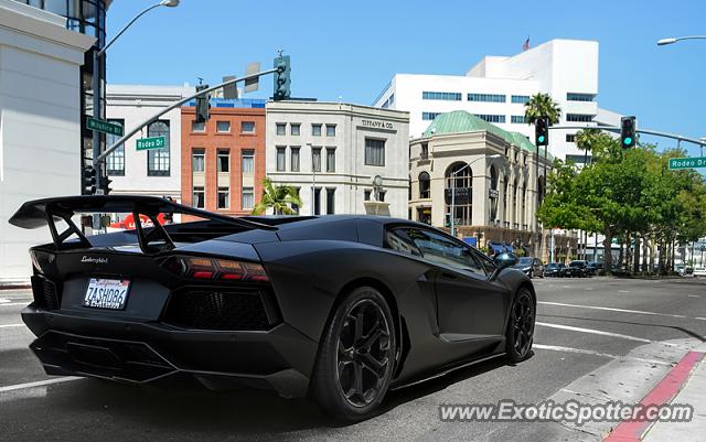 Lamborghini Aventador spotted in Beverly hills, California