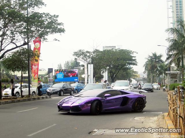 Lamborghini Aventador spotted in Jakarta, Indonesia