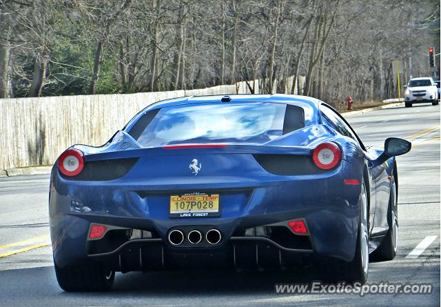 Ferrari 458 Italia spotted in Lake Forest, Illinois