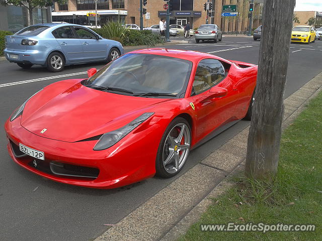 Ferrari 458 Italia spotted in Sydney, Australia
