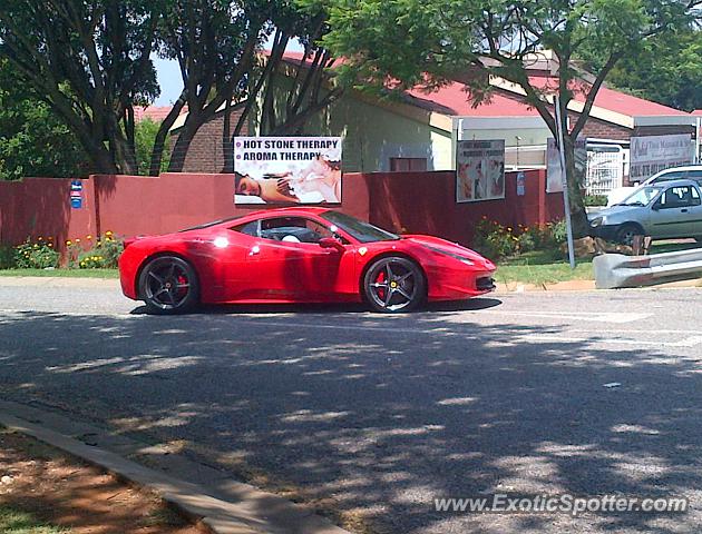 Ferrari 458 Italia spotted in Roodepoort, South Africa