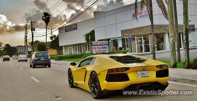 Lamborghini Aventador spotted in Miami, Florida