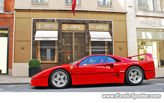 Ferrari F40 spotted in London, United Kingdom