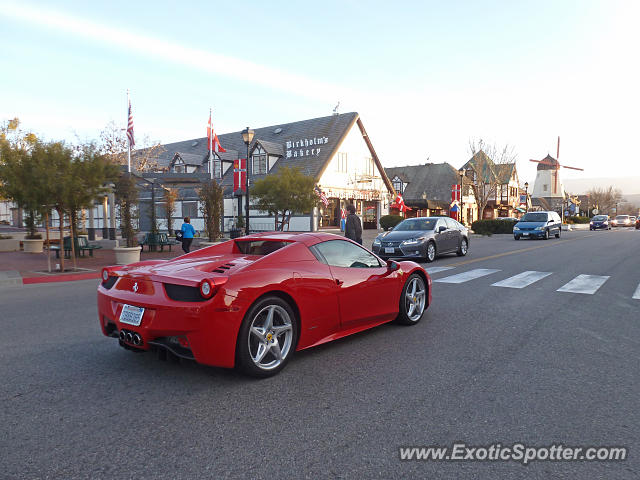 Ferrari 458 Italia spotted in Solvang, California