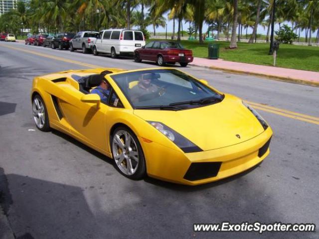 Lamborghini Gallardo spotted in South Beach, Miami Beach, Florida