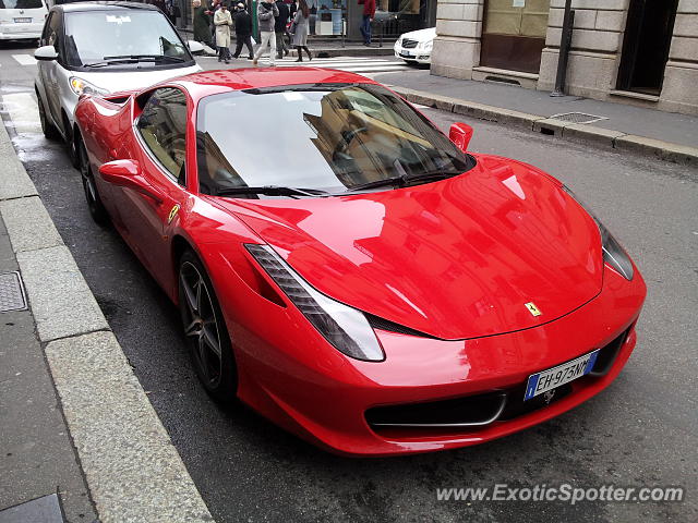 Ferrari 458 Italia spotted in Milano, Italy