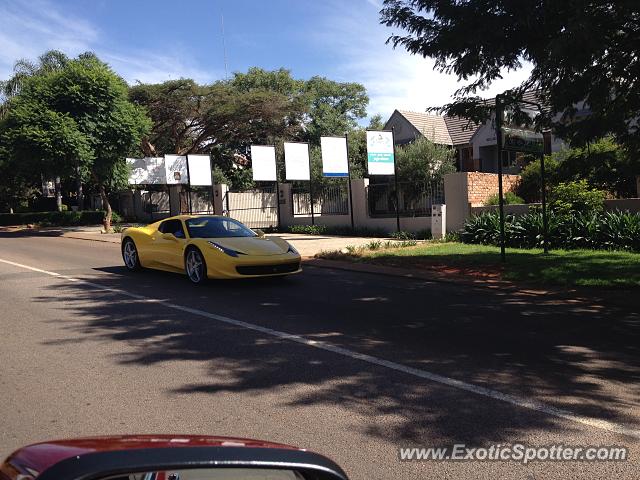 Ferrari 458 Italia spotted in PRETORIA EAST, South Africa