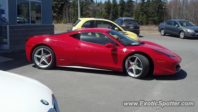 Ferrari 458 Italia spotted in Fredericton, NB, Canada