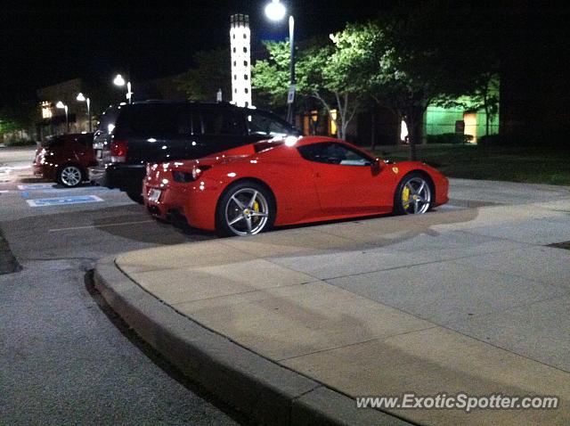 Ferrari 458 Italia spotted in Carmel, Indiana