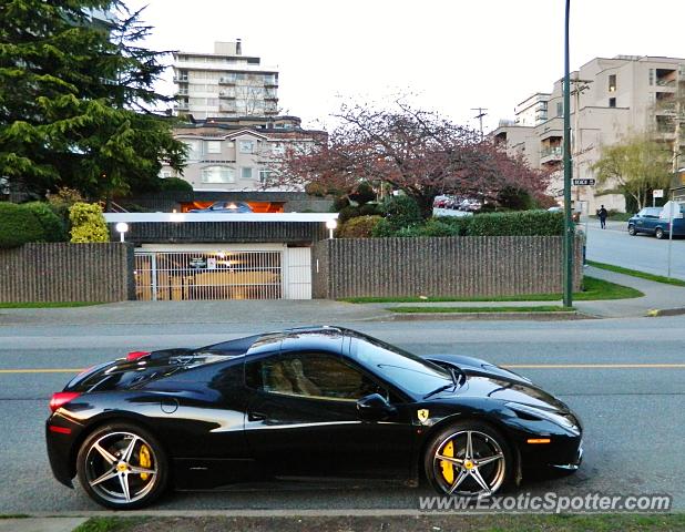 Ferrari 458 Italia spotted in Vancouver, Canada