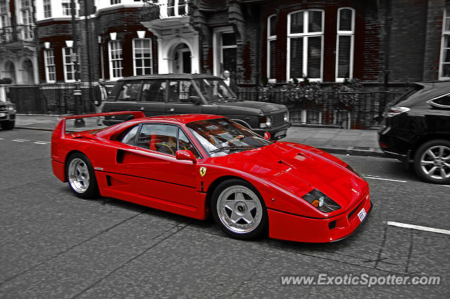 Ferrari F40 spotted in London, United Kingdom