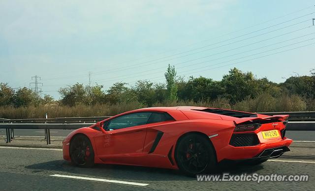 Lamborghini Aventador spotted in M6 motorway, United Kingdom