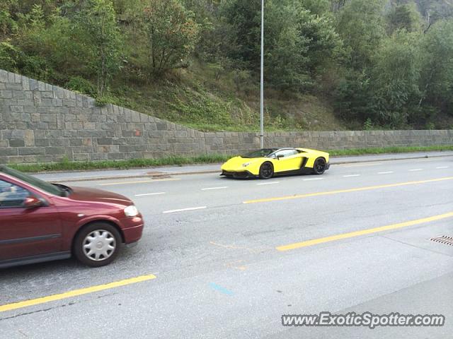 Lamborghini Aventador spotted in Visp, Switzerland