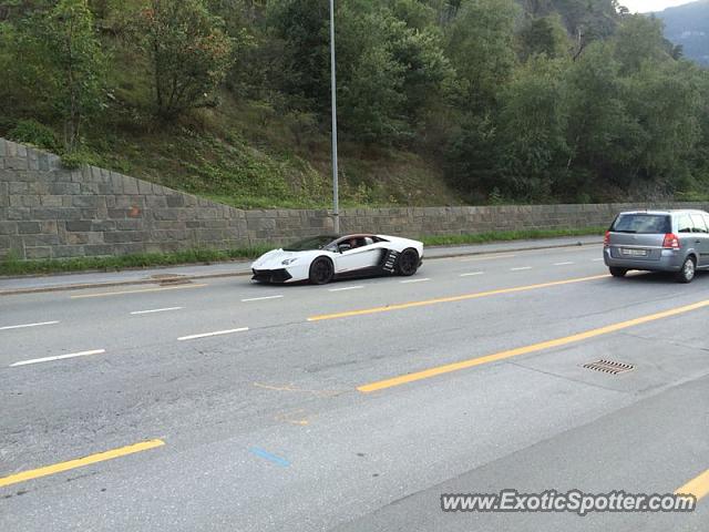 Lamborghini Aventador spotted in Visp, Switzerland