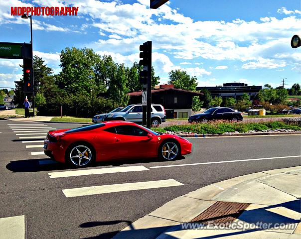 Ferrari 458 Italia spotted in Greenwood V, Colorado