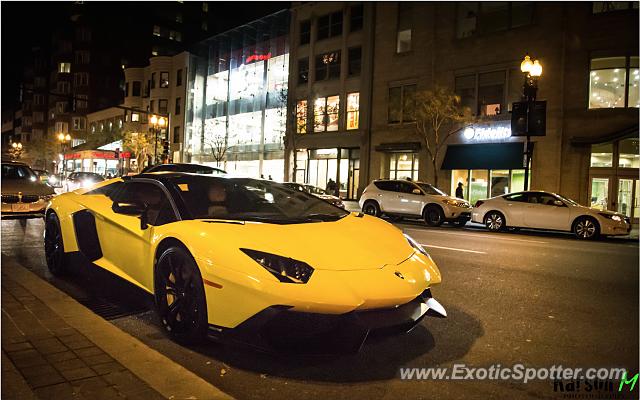 Lamborghini Aventador spotted in Boston, Massachusetts