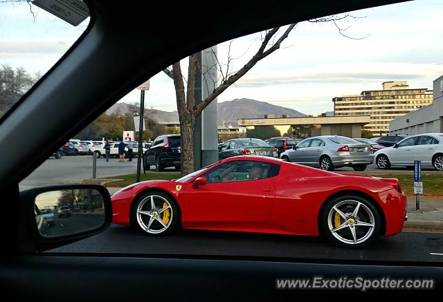 Ferrari 458 Italia spotted in Salt Lake City, Utah