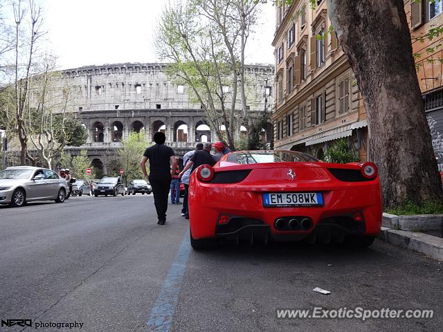 Ferrari 458 Italia spotted in Rome, Italy