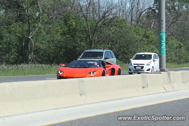 Lamborghini Aventador spotted in Northbrook, Illinois