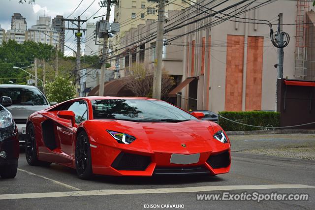 Lamborghini Aventador spotted in São Paulo, Brazil