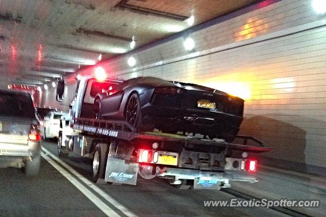 Lamborghini Aventador spotted in Lincoln tunnel, New Jersey
