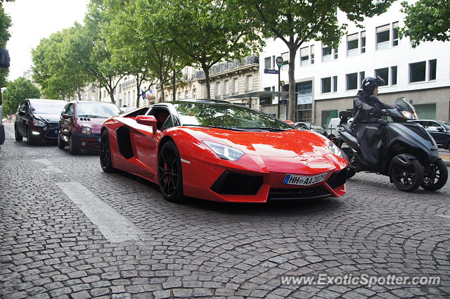 Lamborghini Aventador spotted in Paris, France