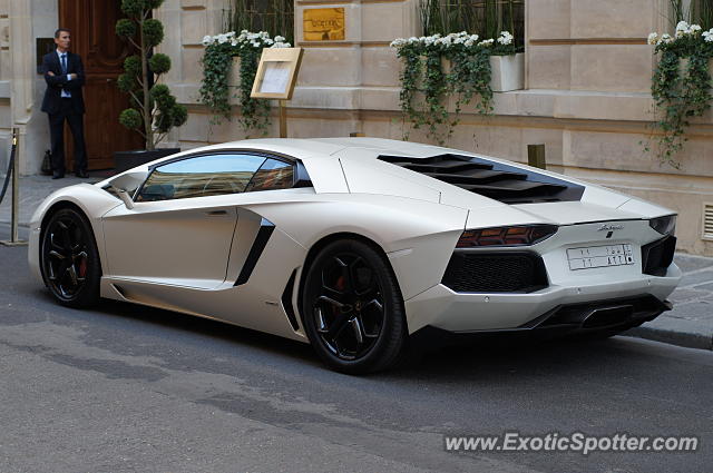 Lamborghini Aventador spotted in Paris, France