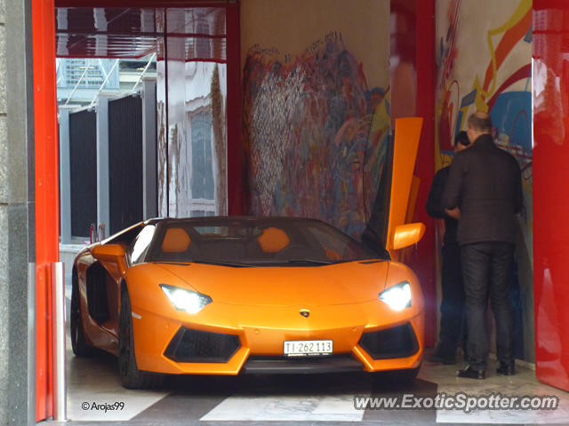 Lamborghini Aventador spotted in Milano, Italy