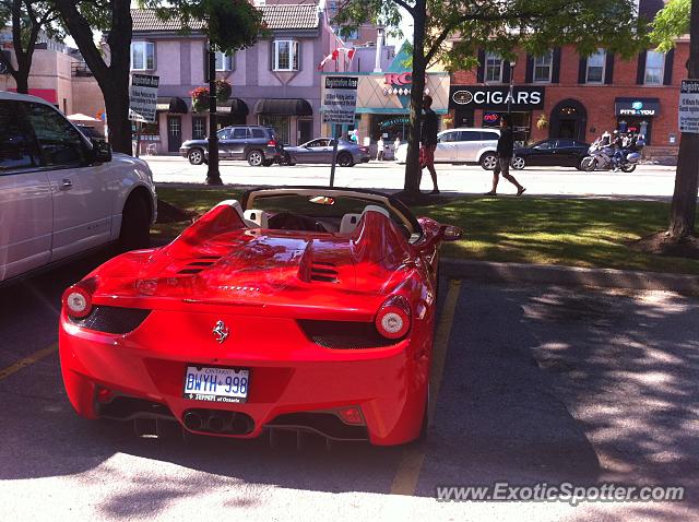 Ferrari 458 Italia spotted in Burlington, On, Canada