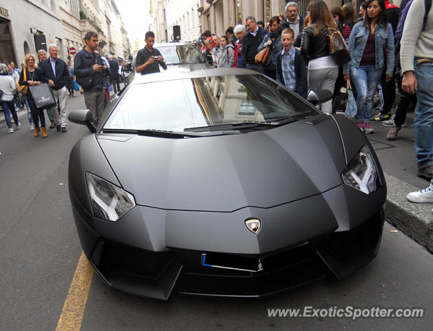 Lamborghini Aventador spotted in Milan, Italy