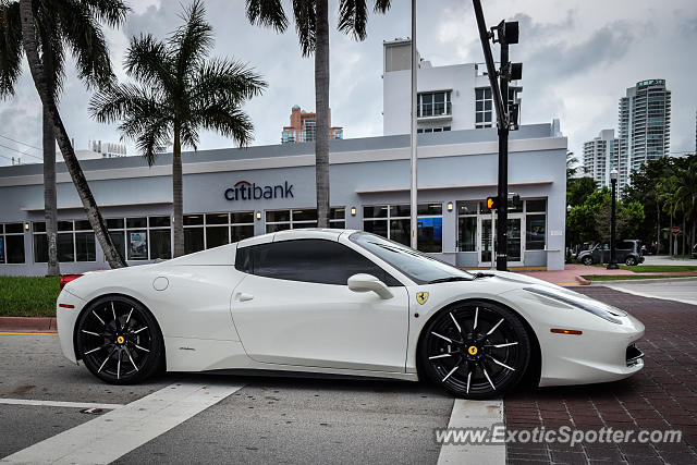 Ferrari 458 Italia spotted in Miami Beach, Florida