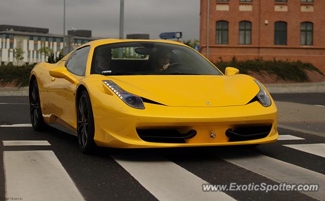 Ferrari 458 Italia spotted in Iława, Poland