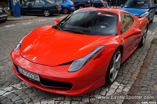 Ferrari 458 Italia spotted in Warsaw, Poland