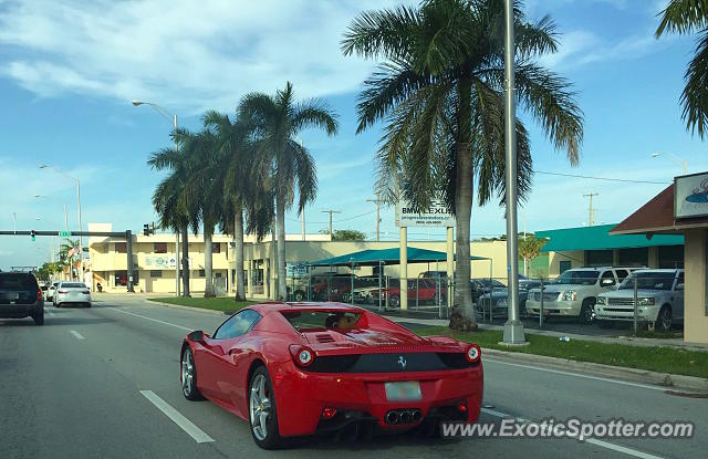 Ferrari 458 Italia spotted in Pompano Beach, Florida