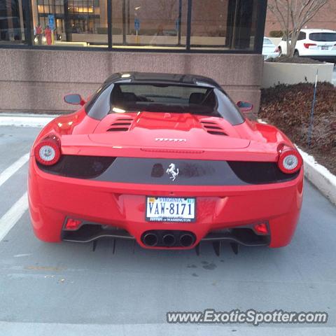 Ferrari 458 Italia spotted in Tysons Corner, Virginia