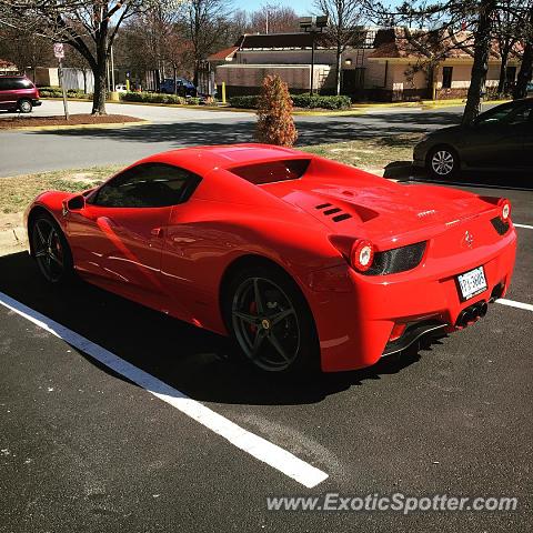 Ferrari 458 Italia spotted in Fairfax, Virginia