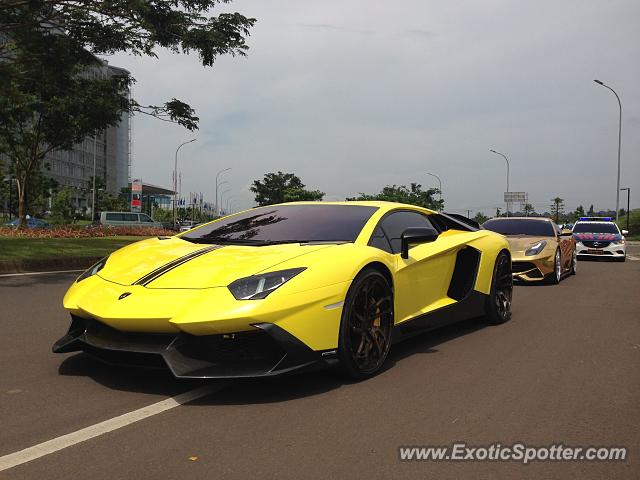 Lamborghini Aventador spotted in Serpong, Indonesia