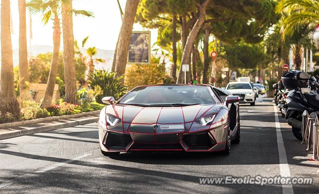 Lamborghini Aventador spotted in Cannes, France