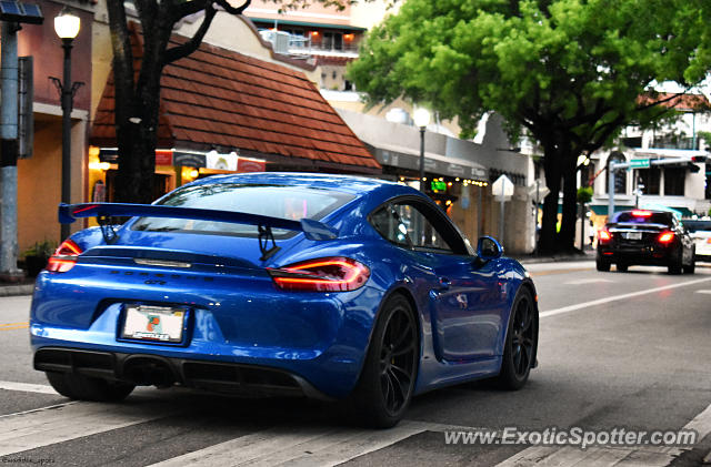 Porsche Cayman GT4 spotted in Coconut Grove, Florida