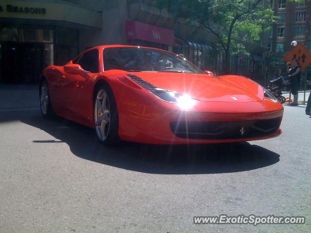 Ferrari 458 Italia spotted in Toronto Ontario , Canada