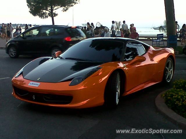 Ferrari 458 Italia spotted in Cannes, France