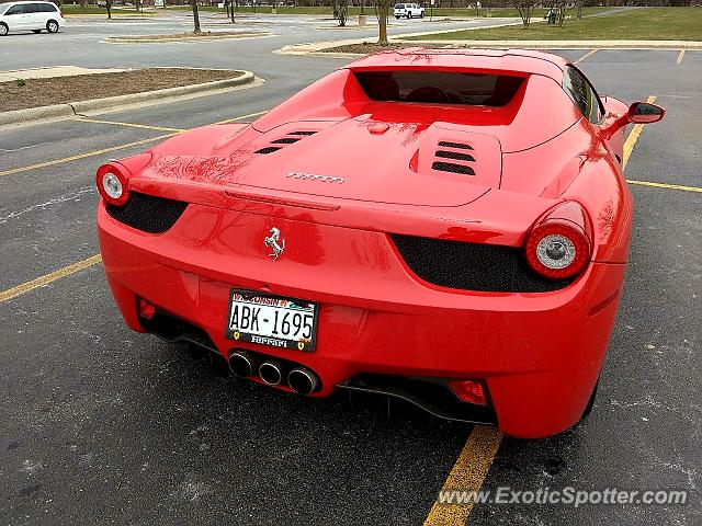 Ferrari 458 Italia spotted in Schaumburg, Illinois